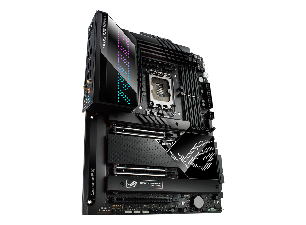 ROG MAXIMUS Z690 HERO angled view from left