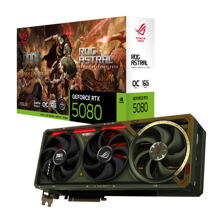 ROG-ASTRAL-RTX5080-O16G-DOOM box with card