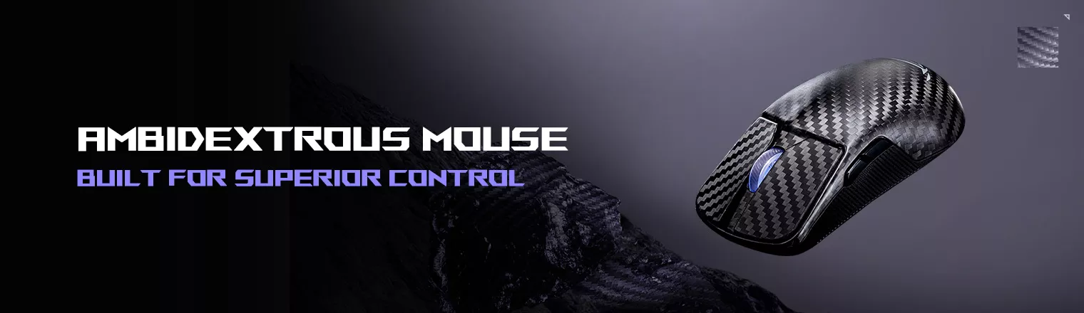 The ROG Harpe Ace Extreme floating above a grey mountainous terrain with a metallic texture