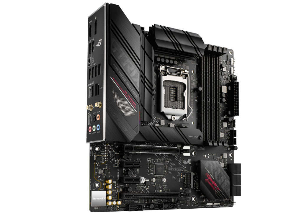 ROG STRIX B560-G GAMING WIFI angled view from left