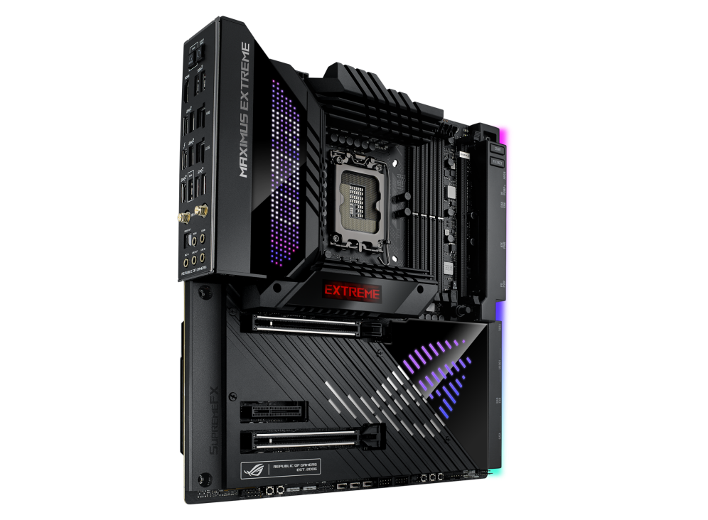 ROG MAXIMUS Z790 EXTREME angled view from left