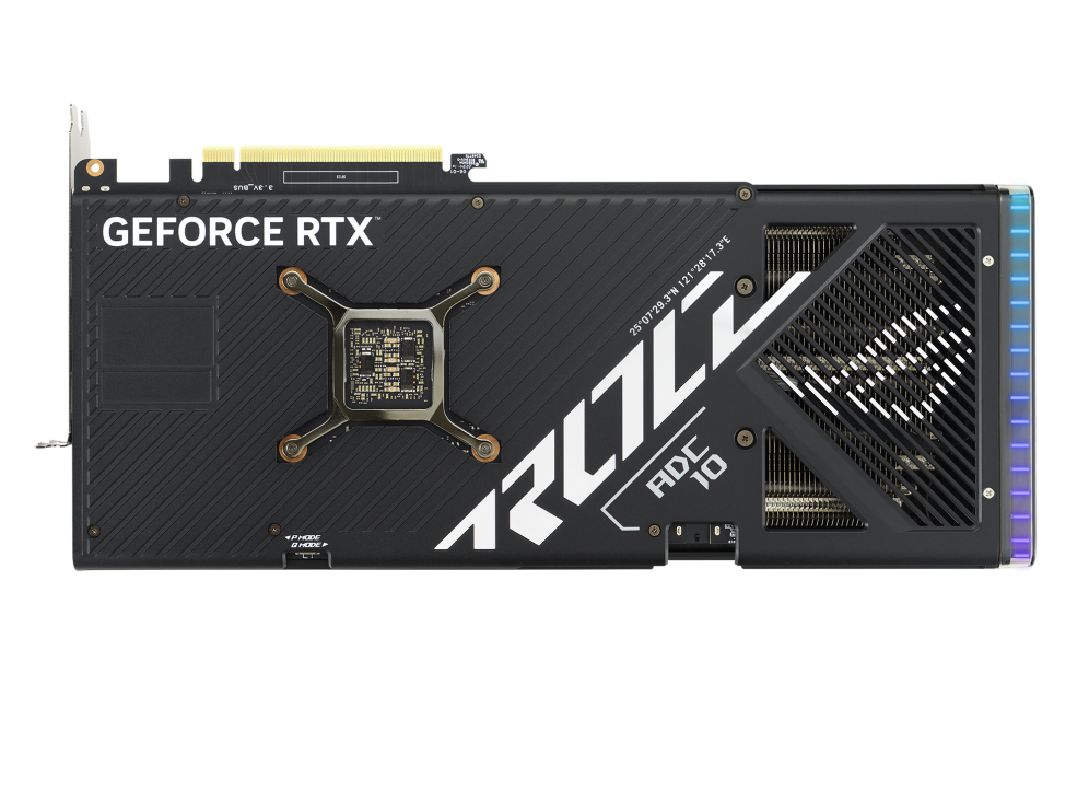 ROG Strix GeForce RTX 4070TI SUPER graphics card, rear view