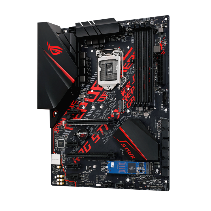 ROG STRIX B360-G GAMING angled view from right