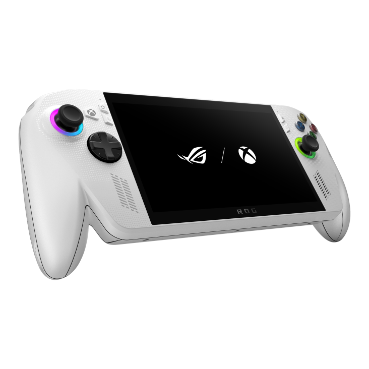 ROG Xbox Ally angled view from the front, tilting at 45 degrees