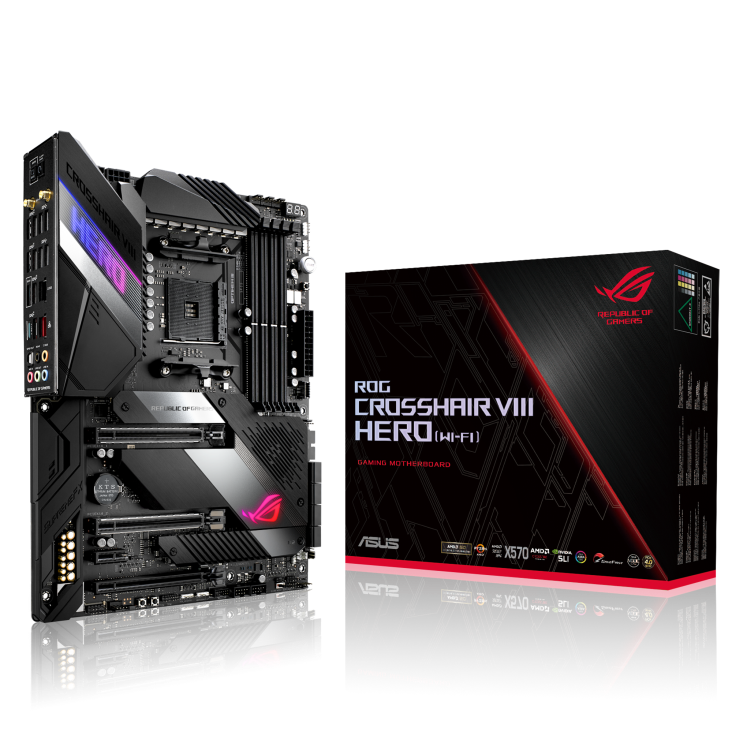 ROG Crosshair VIII Hero (WI-FI) with the box