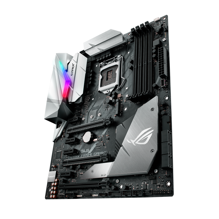 ROG STRIX Z370-E GAMING angled view from right