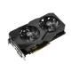 Dual series of GeForce RTX 2060 EVO OC Edition graphics card, front angled view, highlighting the fans, I/O ports