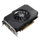 Phoenix AMD Radeon RX 6400 graphics card, front angled view, highlighting the fans, I/O ports