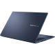 Blue Vivobook 15 (M1502, AMD Ryzen 4000 series) open in 45-degree and view from the back.