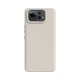 Back view of a grey phone case with an Ebony Black phone inside, highlighting the camera module cutout and sleek design.