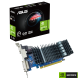 ASUS GeForce GT710 2GB GDDR5 EVO colorbox and graphics card with NVIDIA logo