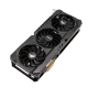 Highlighting the axial-tech fans and ARGB element of the TUF Gaming AMD Radeon RX 7800 XT OG OC Edition graphics card 