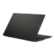 Black Vivobook S 15 OLED (K5504) opened from the back view, tilting at 45-degree from the left side.