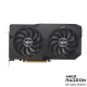 ASUS Dual Radeon RX 6600 V2  front view of the with black AMD logo