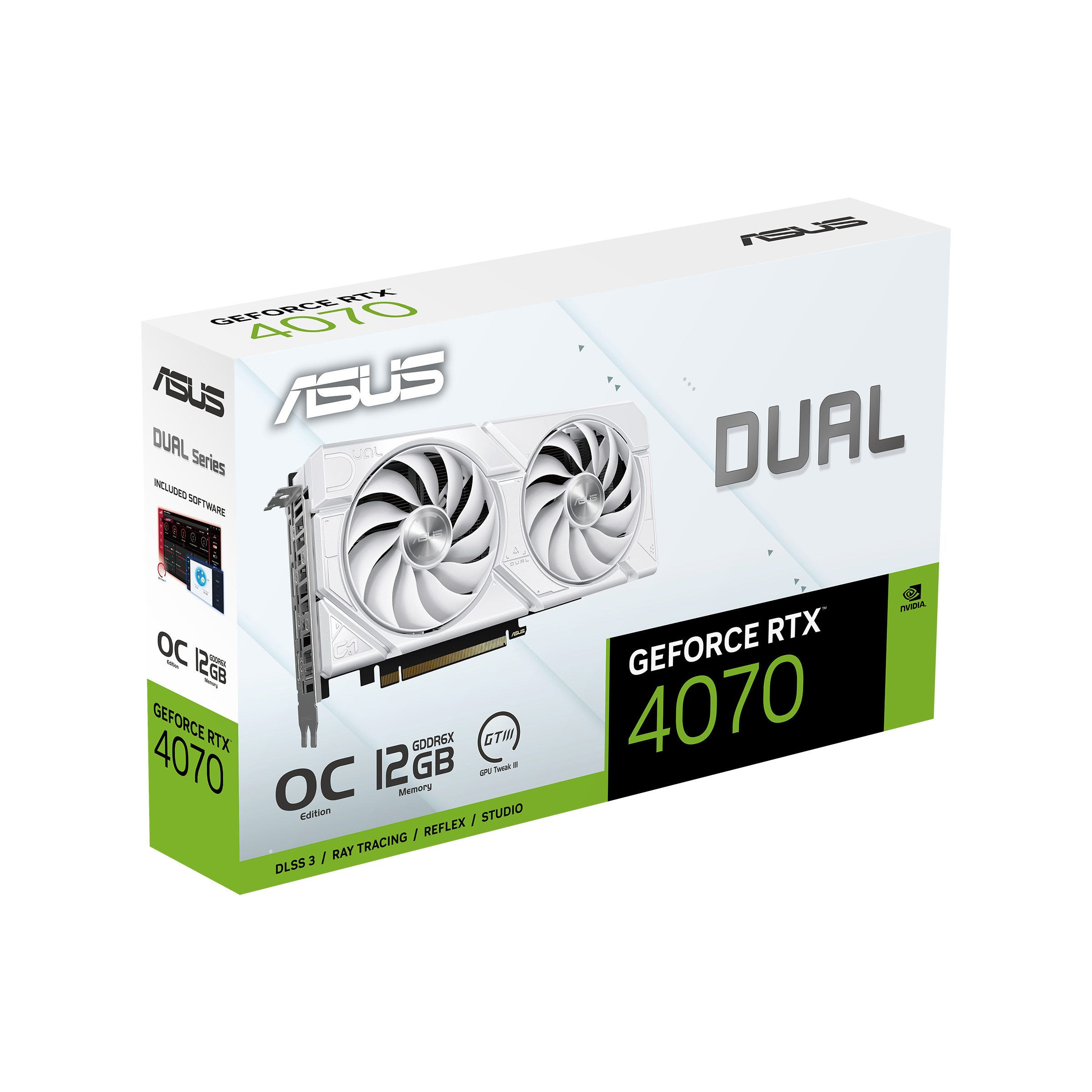 ASUS Dual GeForce RTX4070 ホワイト ASUS Dual GeForce RTX™ 4070 SUPER White OC Edition 12GB GDDR6X