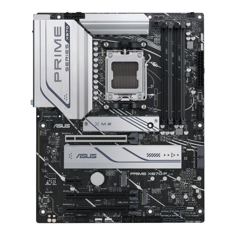 PRIME X670-P-CSM motherboard, front view 