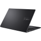 Czarny wyświetlacz ASUS Vivobook 15 OLED o kącie 75 stopni.