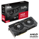 ASUS Dual Radeon RX 7700 XT OC Edition packaging and graphics card with AMD logo