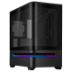 ASUS Prime AP202 Black hero shot showing the front and left side with ARGB lighting bar  