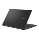 Black VivoBook 15 (X1500, 11th gen Intel) open in 45-degree and view from the back.