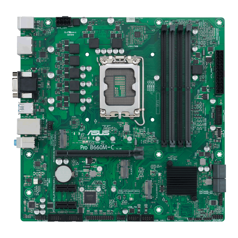 Pro B660M-C-CSM motherboard, front view 