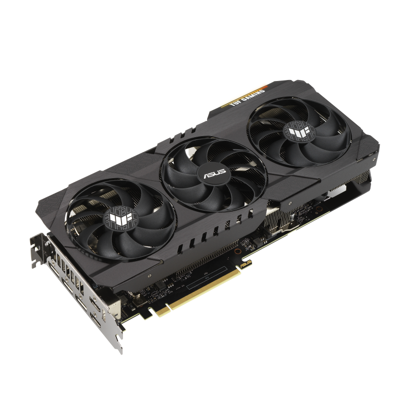 TUF Gaming GeForce RTX 3080 graphics card, front angled view