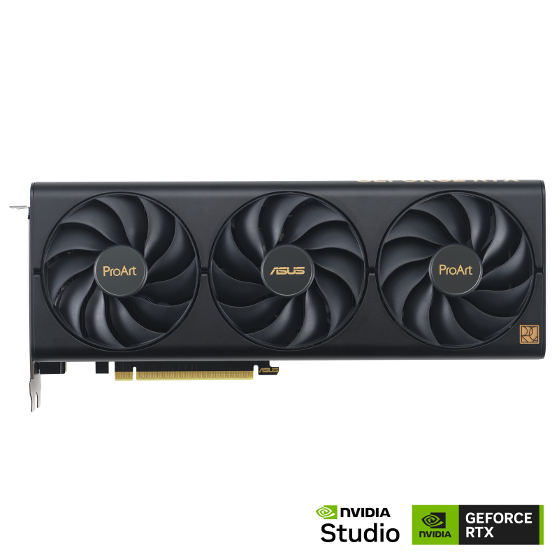 ASUS-ProArt-GeForce-RTX-4070-graphics-card-front-view-with-NVlogo