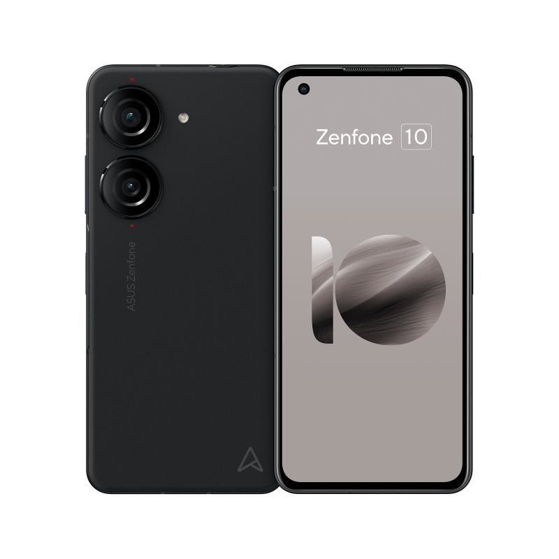Zenfone 10 Midnight Black with one photo showing the back cover and another showing the screen side