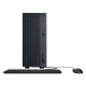A dark grey ASUS ExpertCenter P500 Mini Tower with keyboard and mouse.  