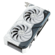 ASUS DUAL GeForce RTX 4060 Ti white graphics card highlighting the axial-tech fans