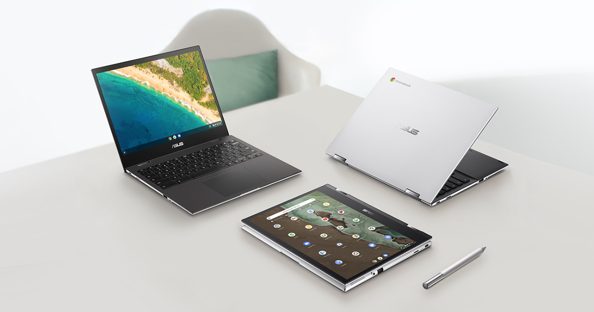 Asus Chromebook Flip C436 con pantalla táctil sin marcos y tecnología  NanoEdge tiene batería para todo