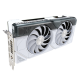 ASUS DUAL GeForce RTX 4070 White edition graphics card highlighting the fans and IO ports 1