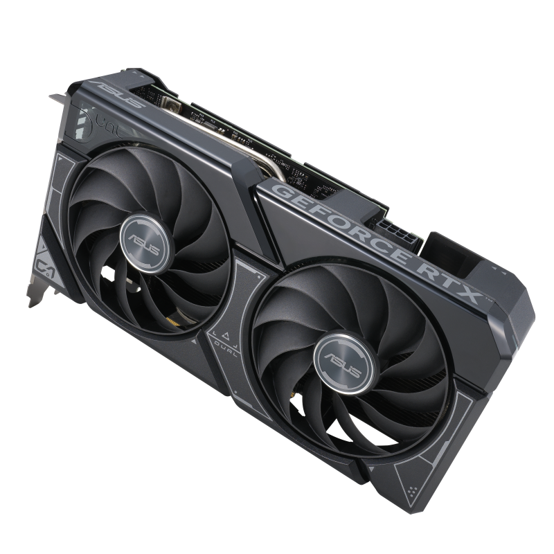 ASUS Dual GeForce RTX 4060 front 45 degree tilted shot
