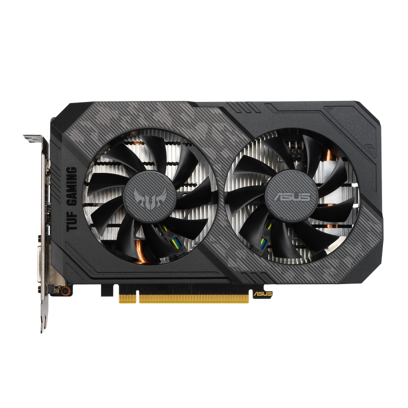 TUF Gaming GeForce GTX 1660 Ti EVO TOP Edition 6GB GDDR6 graphics card with NVIDIA logo, front view