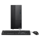 A front view of an ASUS ASUS ExpertCenter D5 Mini Tower with a keyboard and a mouse