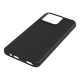 A carbon fiber RhinoShield SolidSuit Case (standard) angled view from back slantingly