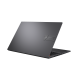 Black Vivobook S 15 (M3502, AMD Ryzen 5000 Series) open in 45-degree and view from the back.