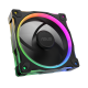 ASUS MR120 ARGB Fan Reverse Black hero angle with ARGB lighting