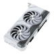 ASUS DUAL GeForce RTX 4070 White edition graphics card highlighting the axial tech fans