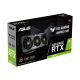 Front side of the ASUS TUF Gaming Geforce RTX 3060 Ti graphics card with NVIDIA logo