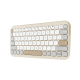 ASUS Marshmallow Keyboard KW100 in Oat Milk tilting at 45-degree from the left side.