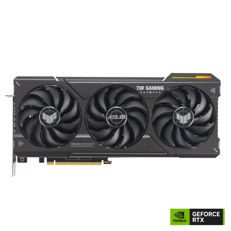 TUF Gaming  GeForce RTX 4070 graphics card, front view with NVlogo