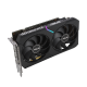 Dual GeForce RTX™ 3060 Ti MINI OC Edition graphics card, angled forward view, shocasing the ARGB element