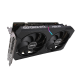 Dual GeForce RTX 3060 graphics card, angled top down view, showcasing the heatsink