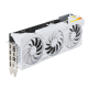 TUF Gaming GeForce RTX 4070 Ti SUPER BTF white graphics card hero shot from the front side 2