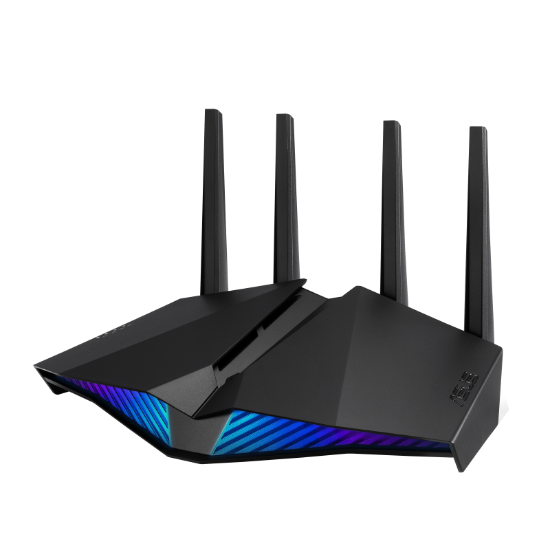 DSL-AX82U front view, tilted 45 degrees