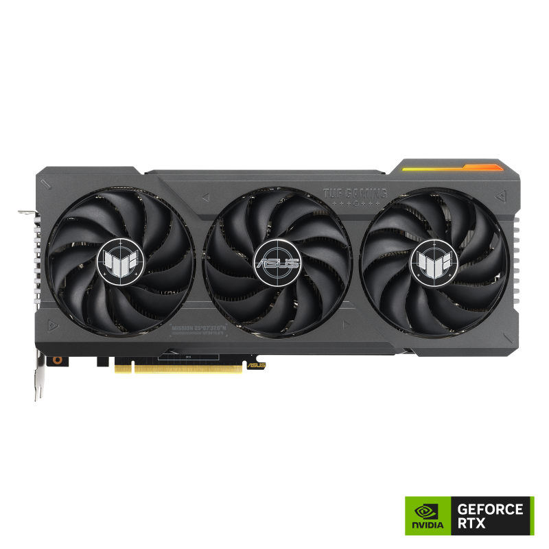 TUF Gaming  GeForce RTX 4070 Ti  graphics card, front view with NVIDIA logo