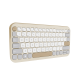 ASUS Marshmallow Keyboard KW100 in Oat Milk tilting at 45-degree from the right side.