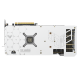 Rear view of the TUF Gaming AMD Radeon RX 7800 XT White OC Edition graphics card 