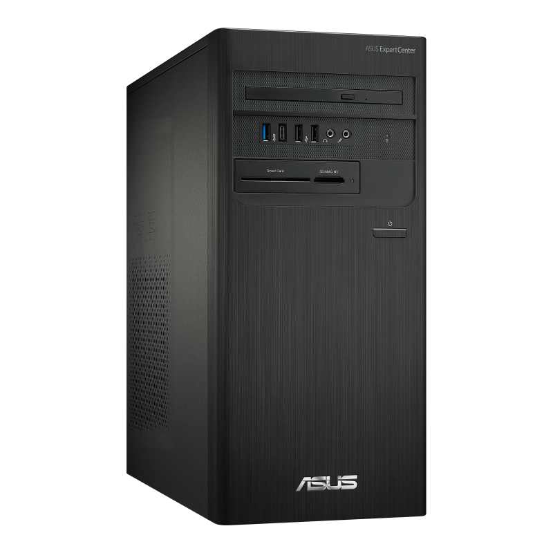 An angled front view of an ASUS ExpertCenter D7 Tower.